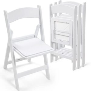 Padded Folding Resin Chairs – White