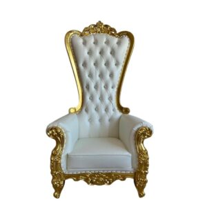 White & Gold Throne Chair