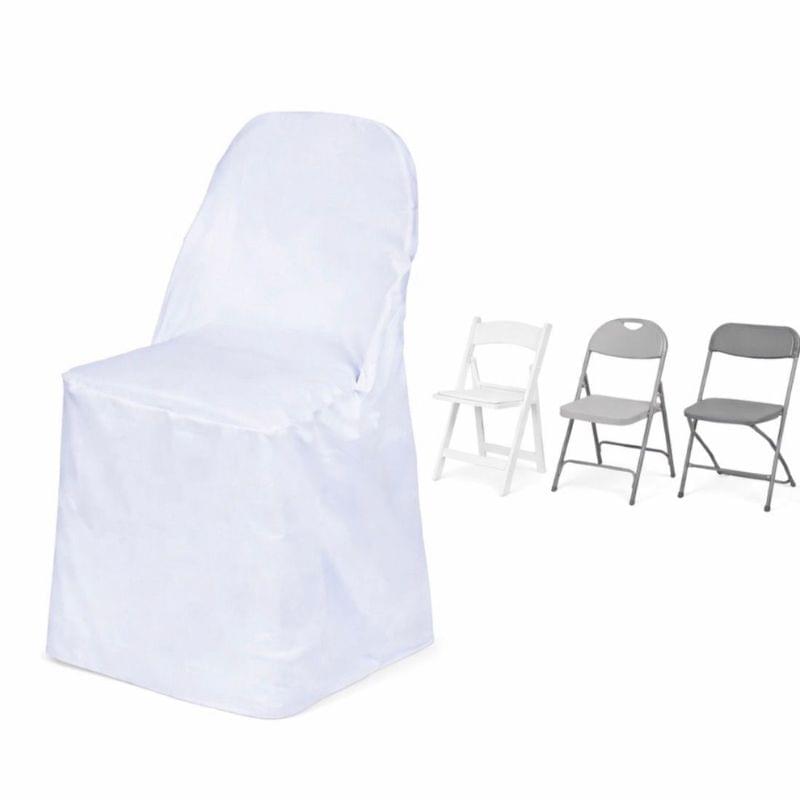 Gold White Banquet Square Folding Chair Covers