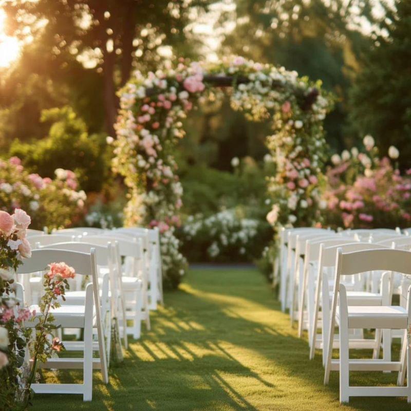 Padded Folding Resin Chairs – White